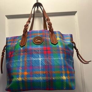 Dooney and Bourke Multicolor Plaid Large Tote Bag - NWT with Dust Bag included